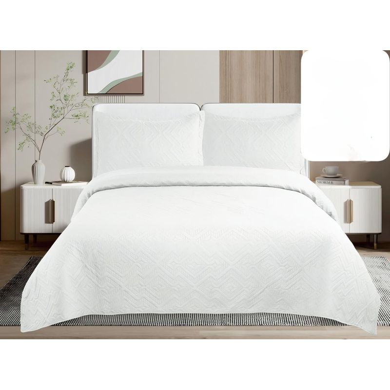 GENERICO - Quilt de Verano 2 plazas Color Blanco TF
