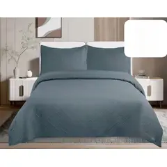 GENERICO - Quilt de Verano King Color Gris Oscuro TF