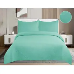 GENERICO - Quilt de Verano King Color Verde Agua TF