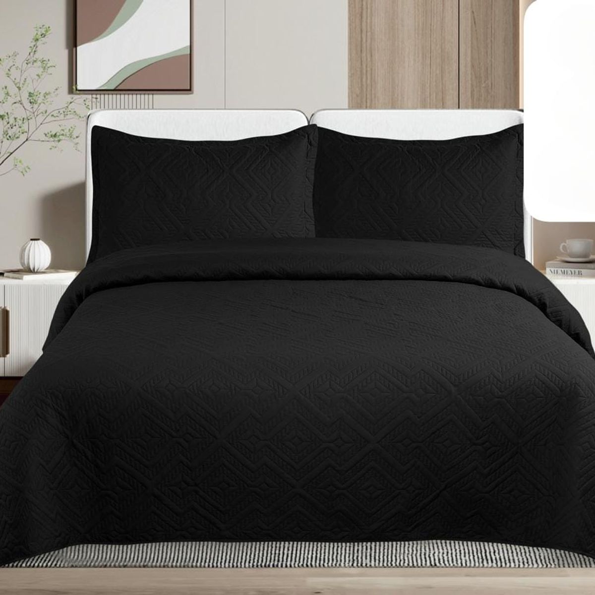 GENERICO - Quilt de Verano King Color NegroTF