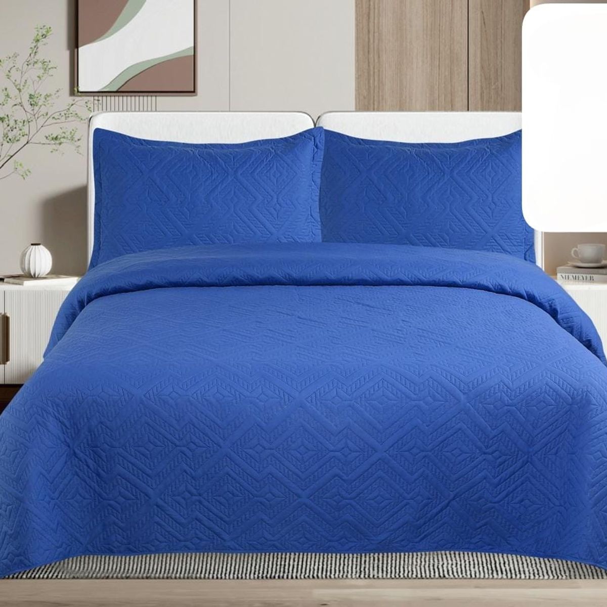 GENERICO - Quilt de Verano King Color Azul Rey TF