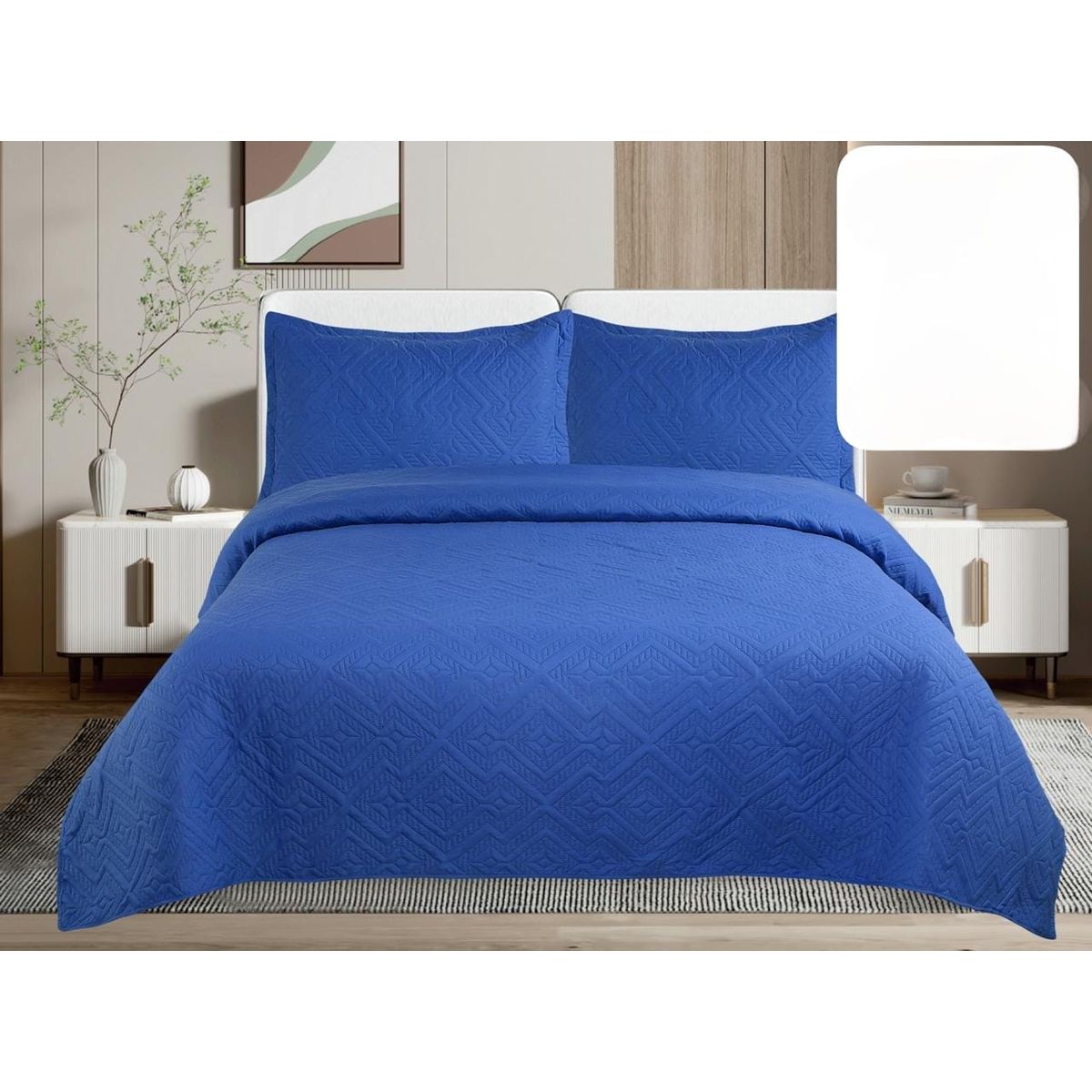 GENERICO - Quilt de Verano King Color Azul Rey TF