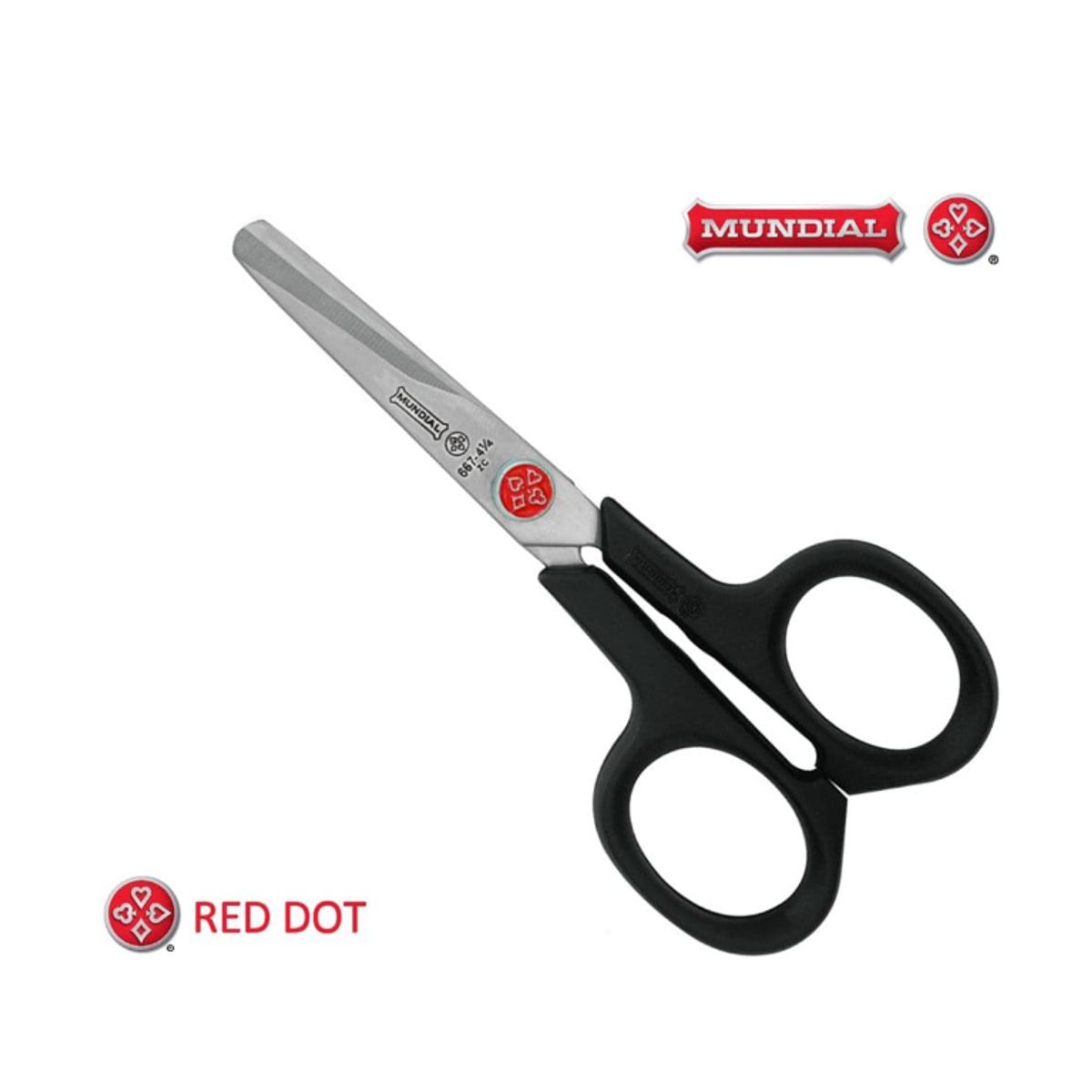 MUNDIAL - Tijera Escolar Punto Rojo 667 Mundial 4 1/4