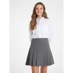 JAYSON - Blusa niña blanca polera Manga larga cuello redondo Juvenil Escolar