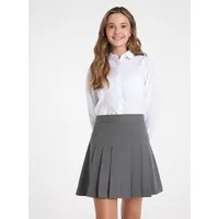 Blusa niña blanca polera Manga larga cuello redondo Juvenil Escolar