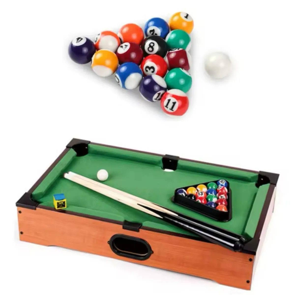 GENERICO - Juego Mesa Madera Billar Mini Pool Portatil