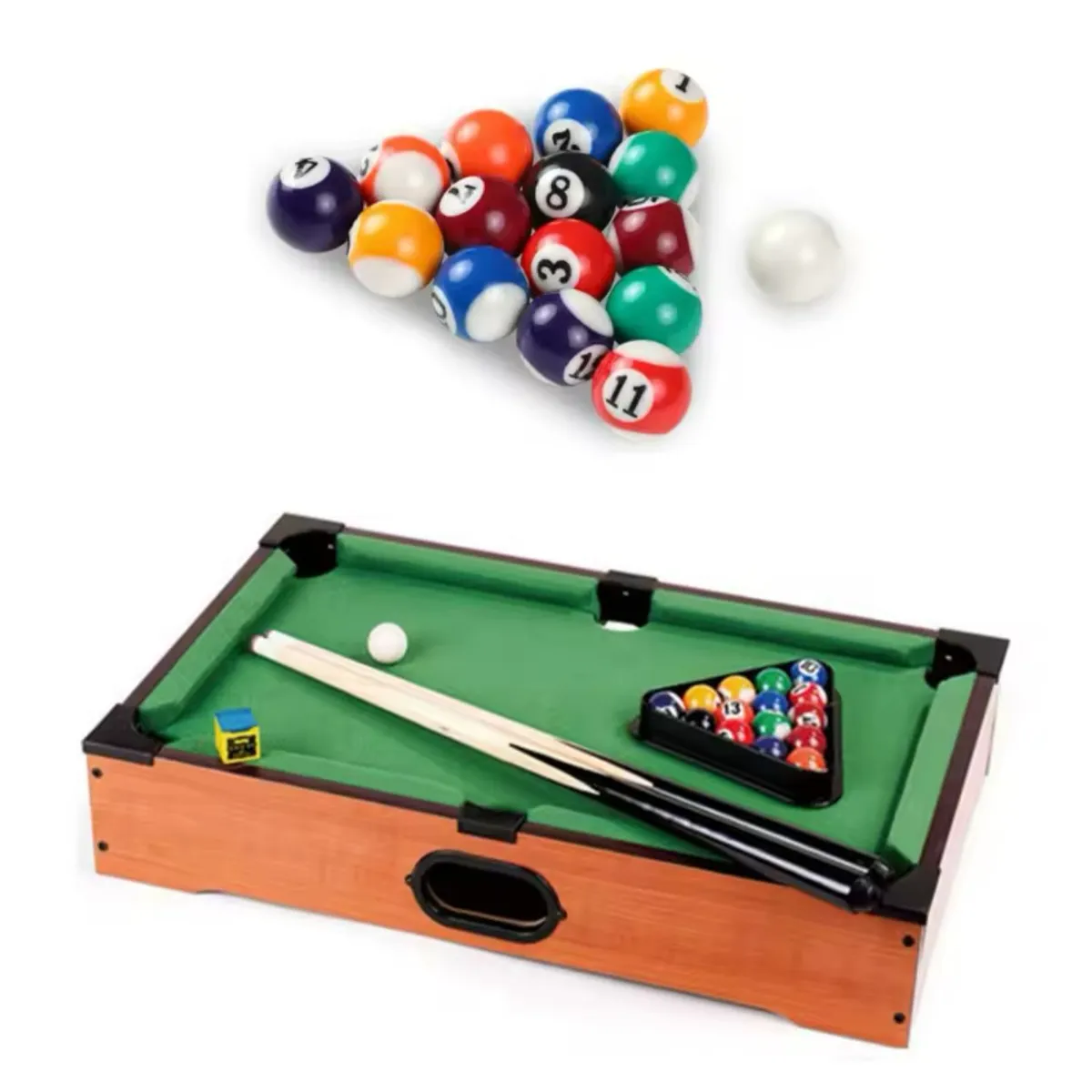 GENERICO - Juego Mesa Madera Billar Mini Pool Portatil