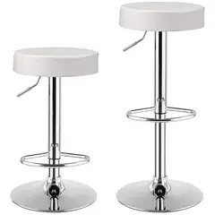 MOBOI - Pack 2 Taburetes Piso Bar Altura Regulable Blancos