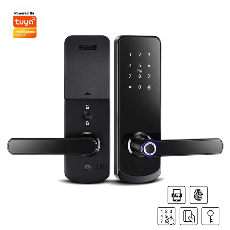 GENERICO - Cerradura inteligente A230N WI-FI Derecha +  5050 Negra  nickel
