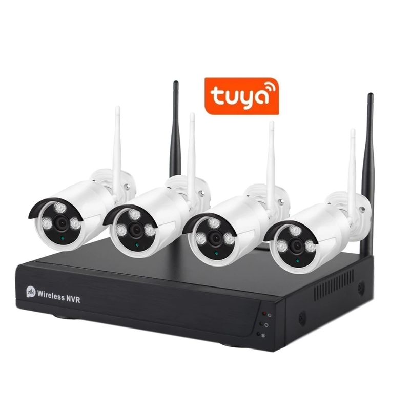 GENERICO - Nvr 4ch + 4 cámaras WI-FI 20MP