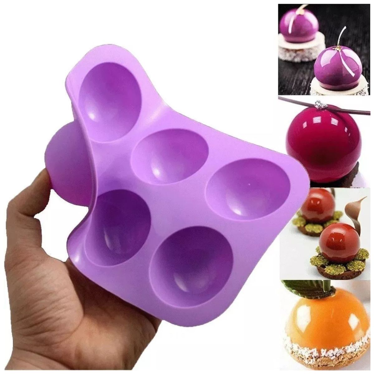 GENERICO - Moldes 6 Espacios De Silicona Circular