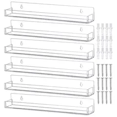 DEKANO - 6 Pz Acrílico Estantes Flotantes Porta Esmaltes Uñas 38cm