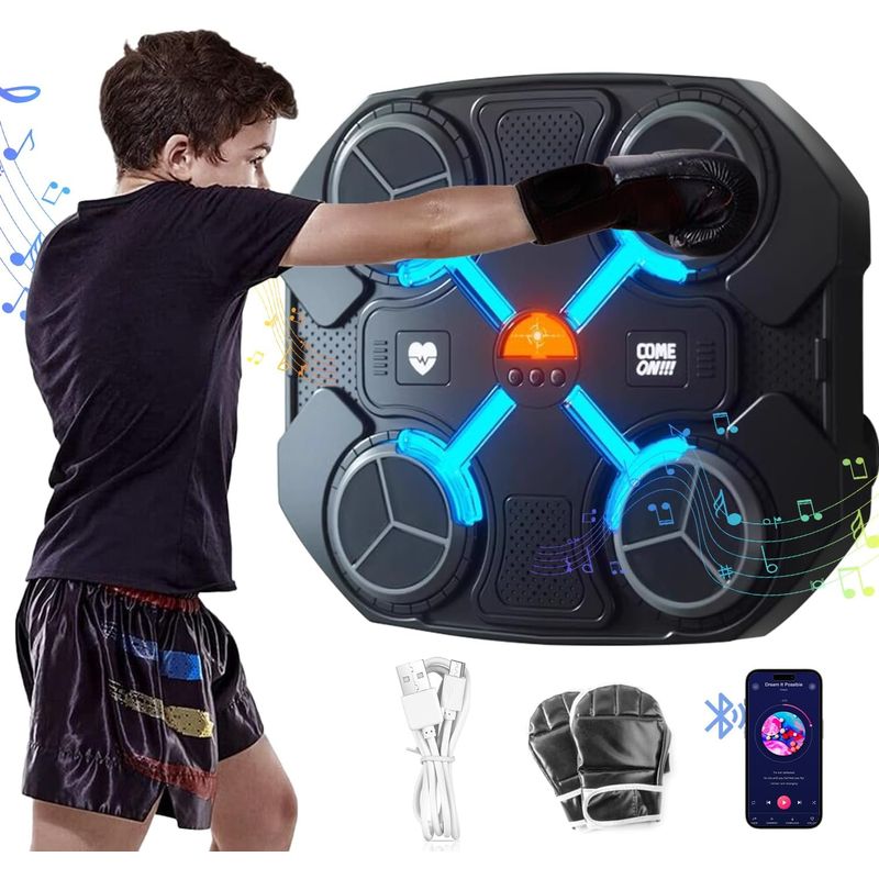 KUANGYE - Máquina De Boxeo Recargable Con Música Bluetooth Luz Led