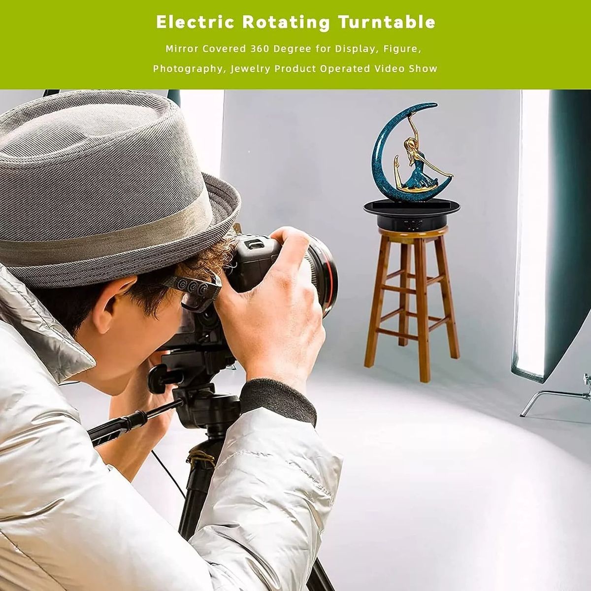 KUANGYE - Base Giratoria De Fotografía O Exhibición 3 Velocidades 20cm