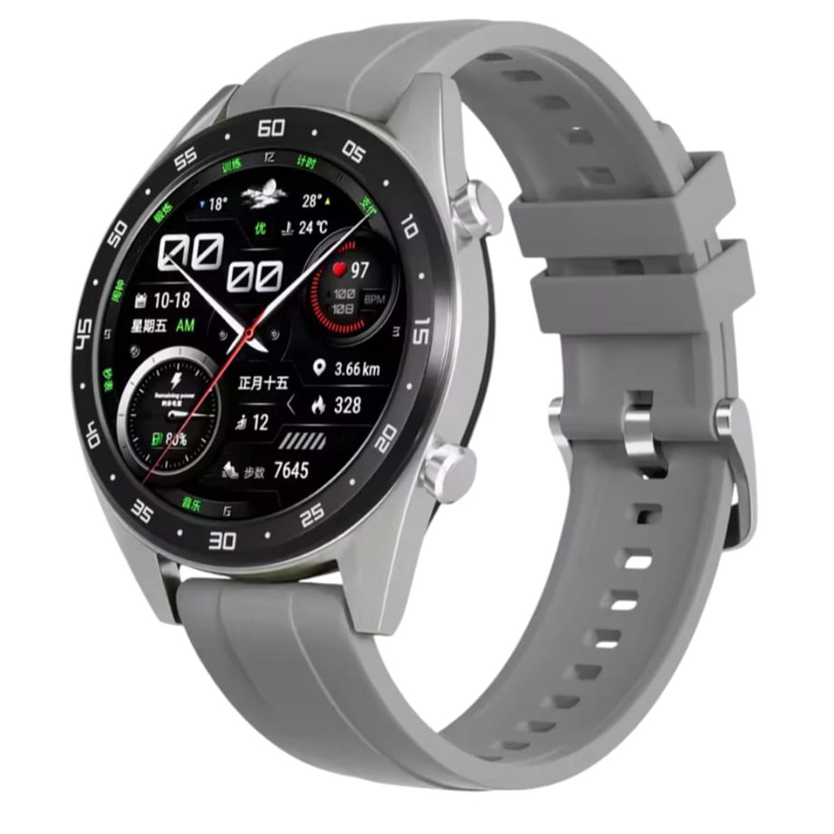 GENERICO - Correa GRIS CLARO Silicona Compatible Smartwatch Huawei GT 2-3-4-5 Pro