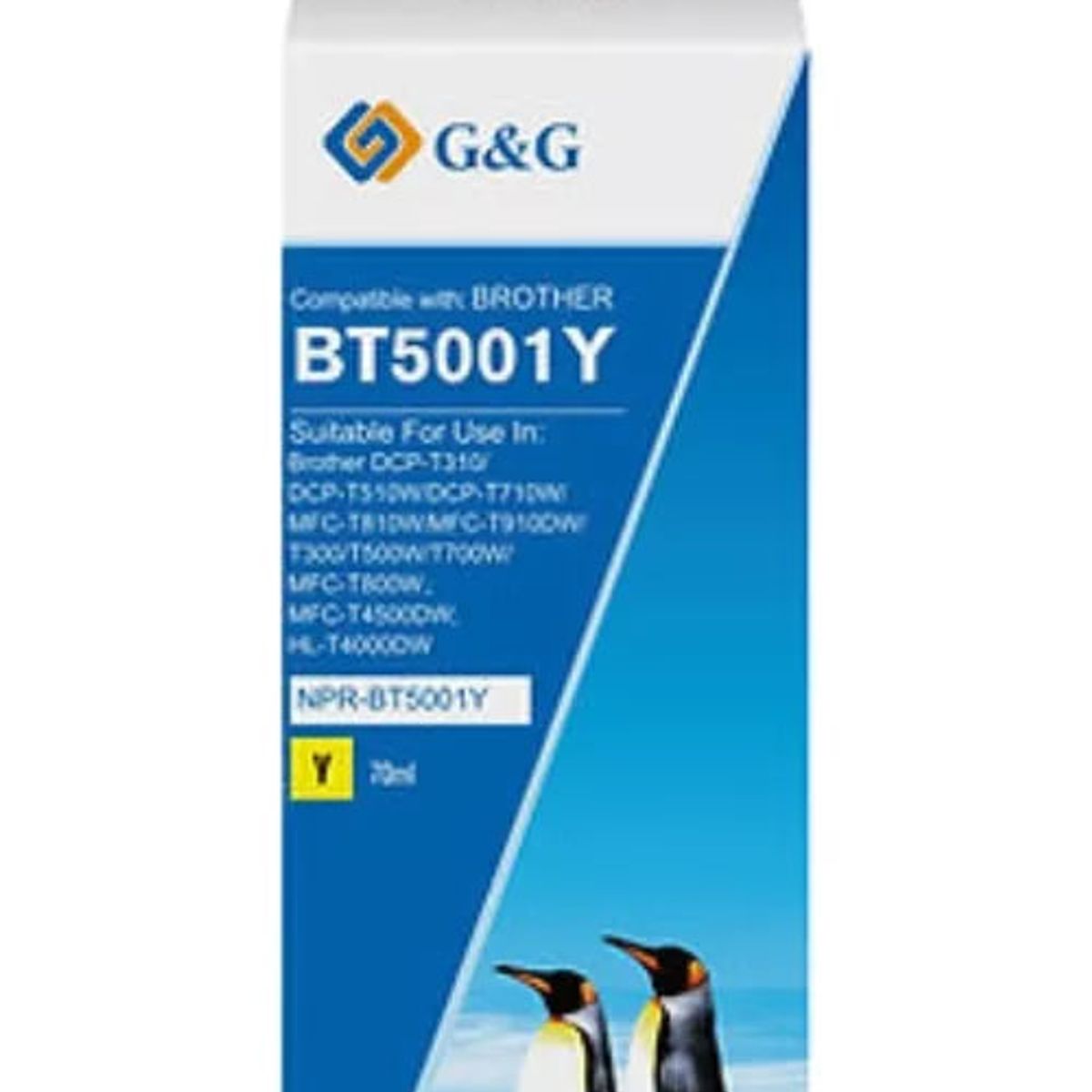 GENERICO - Tinta Para Brother BT5001 Amarillo Semipigmentados 70 ml G&G