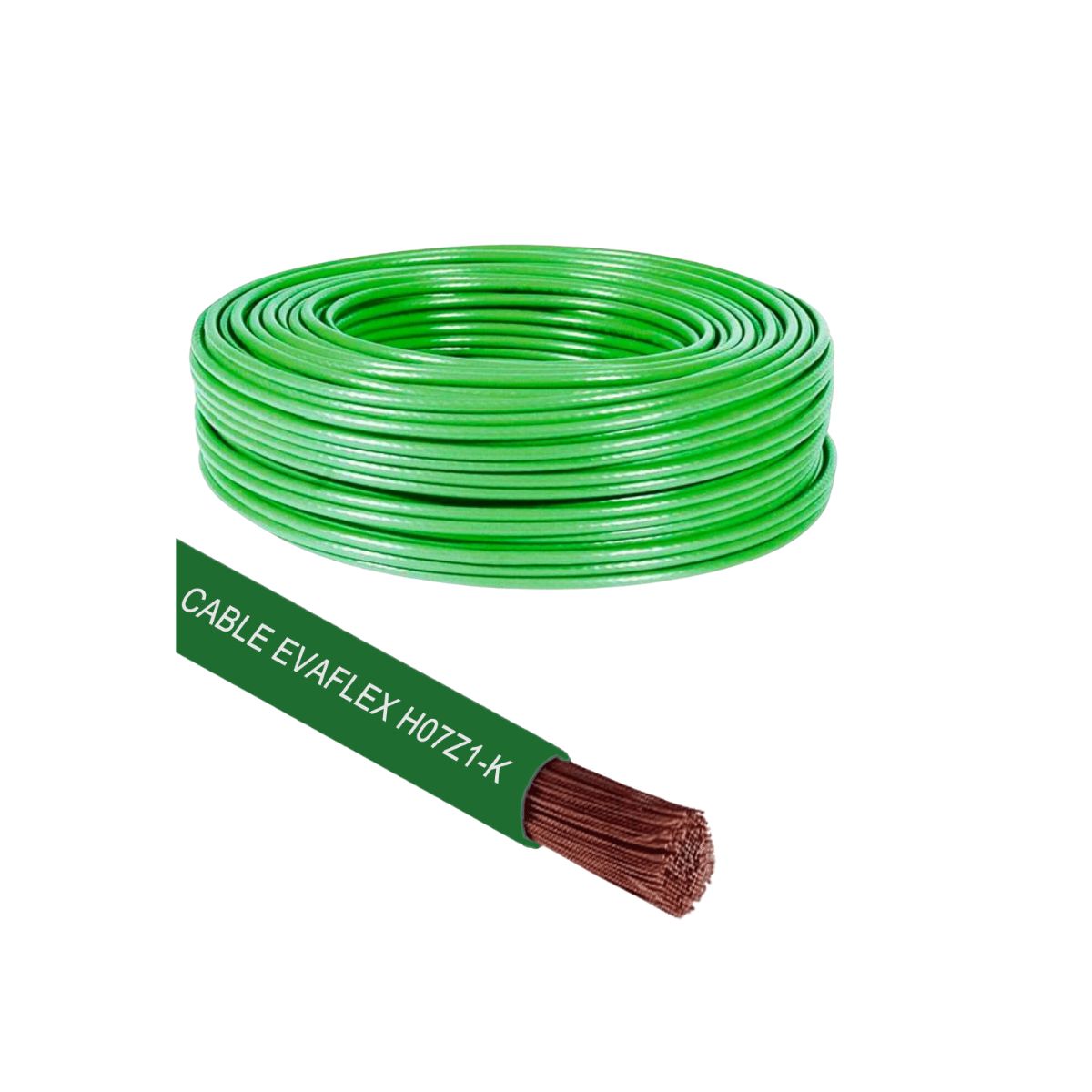 GENERICO - Cable Eva Flex Libre de Halogeno 4mm H07Z1-K  100 Metros Verde