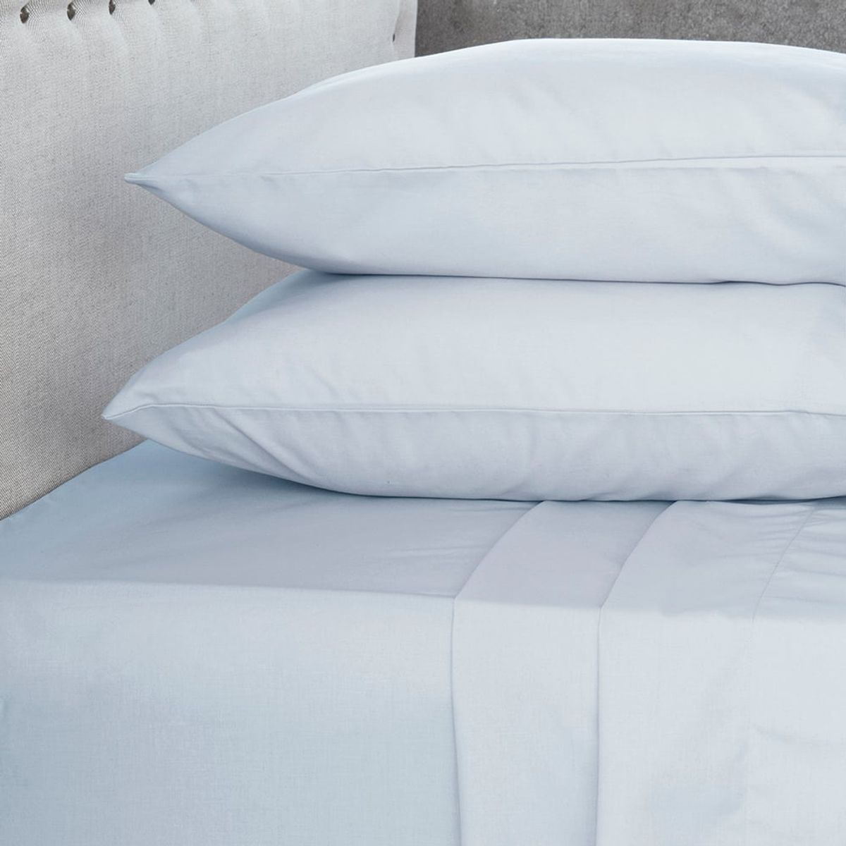 MASEL - Jgo.Sábanas Polycotton  2PL- 144 hilos 4 Piezas-  Celeste