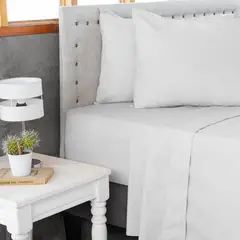 MASEL - Jgo.Sábanas Polycotton 2 PL-144 hilos 4 piezas - Blanco