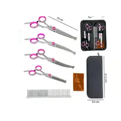 GENERICO - Set De Tijeras Para Mascotas Rosa 19cm
