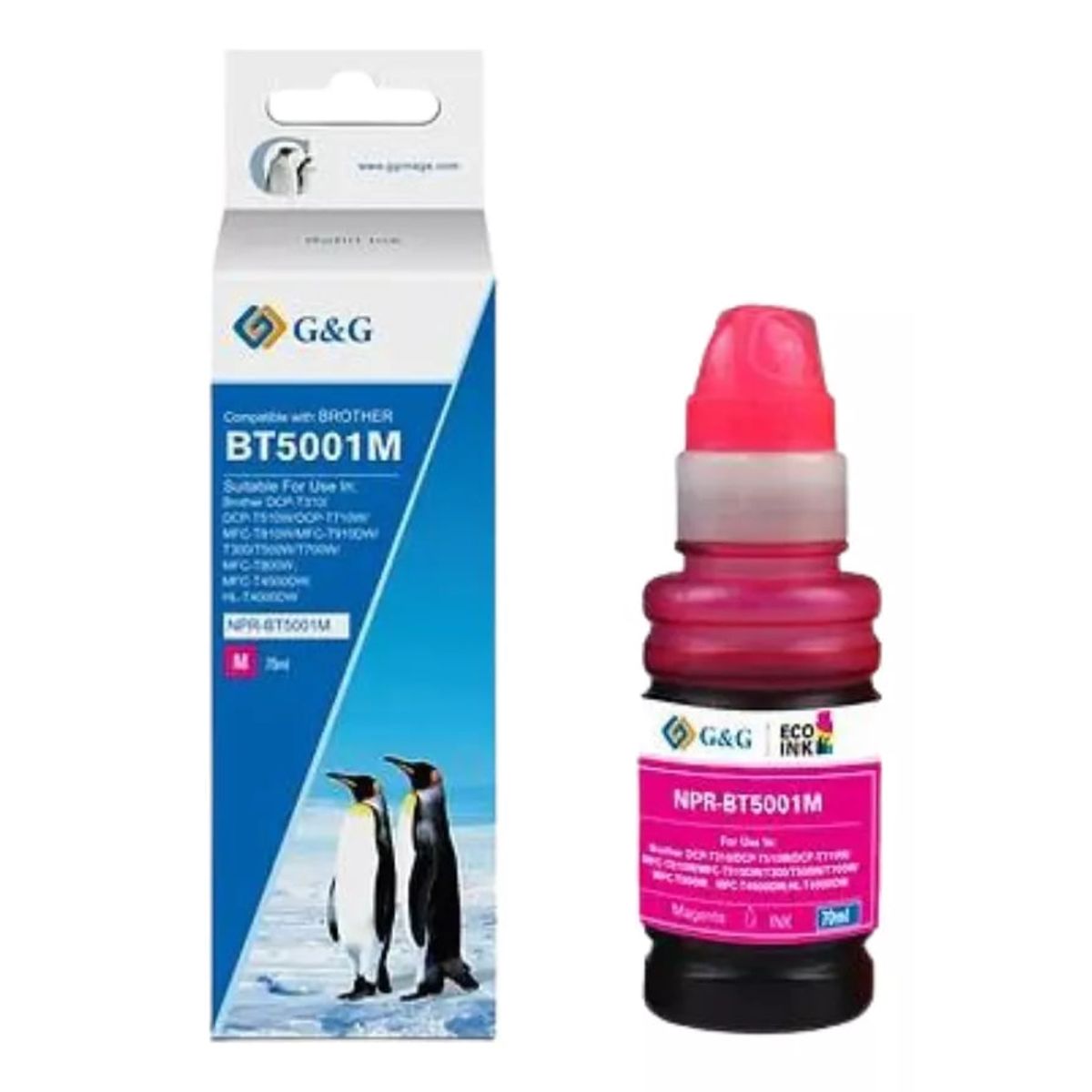 GENERICO - Tinta Para Brother BT5001 Magenta Semipigmentados 70 ml G&G
