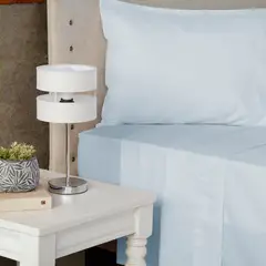 MASEL - Jgo.Sábanas Polycotton 1 PL- 144 hilos -3 pzas Celeste