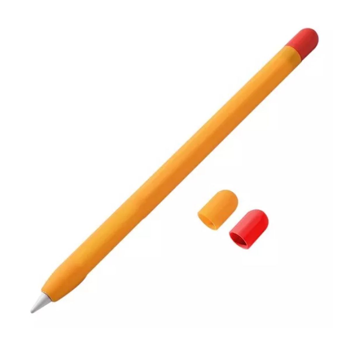 GENERICO - Funda Bicolors De Silicona Para Apple Pencil 1, 2 Generacion-AMARILLO