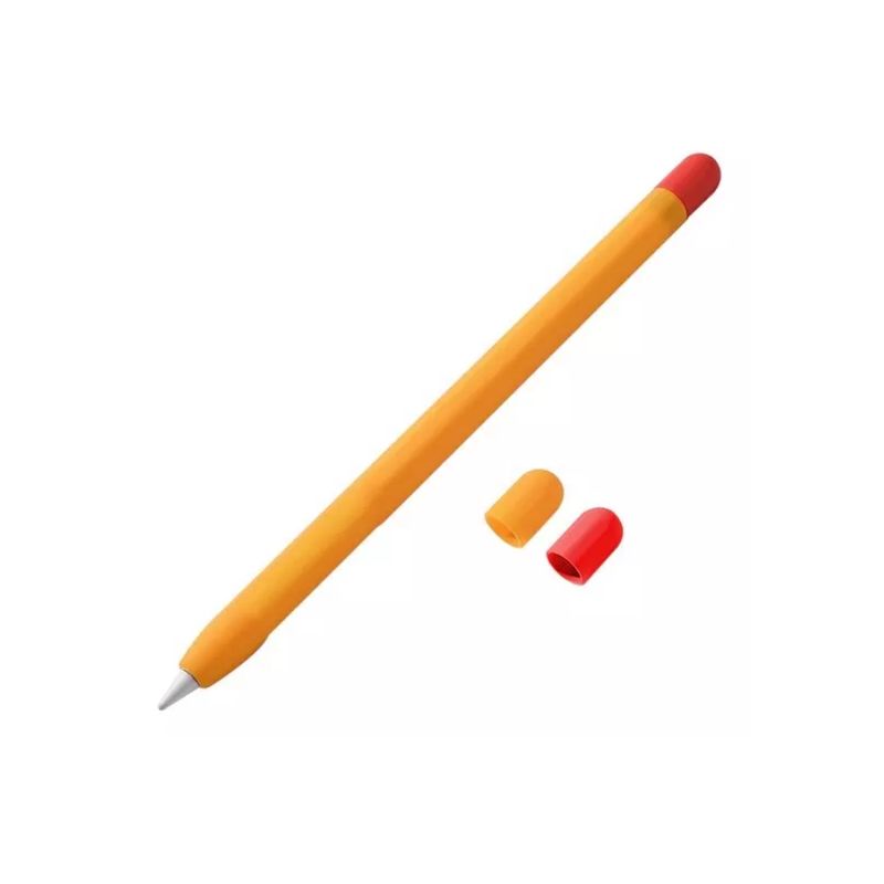 GENERICO - Funda Bicolors De Silicona Para Apple Pencil 1, 2 Generacion-AMARILLO