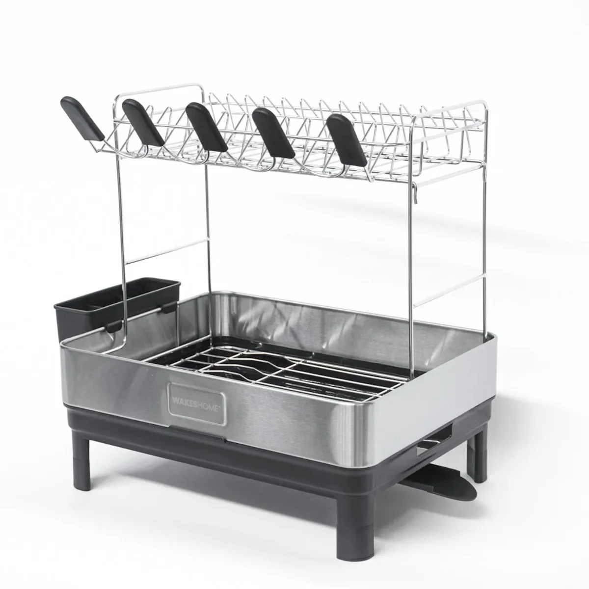 WAKESHOME - Escurridor De Platos Inoxidable De 2 Niveles Organizador De Cocina