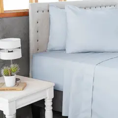 MASEL - Jgo.Sábanas Polycotton King -144 hilos 4 piezas - celeste