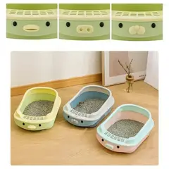GENERICO - Arenero para Gatos Bandeja de Arena Con Diseño Celeste