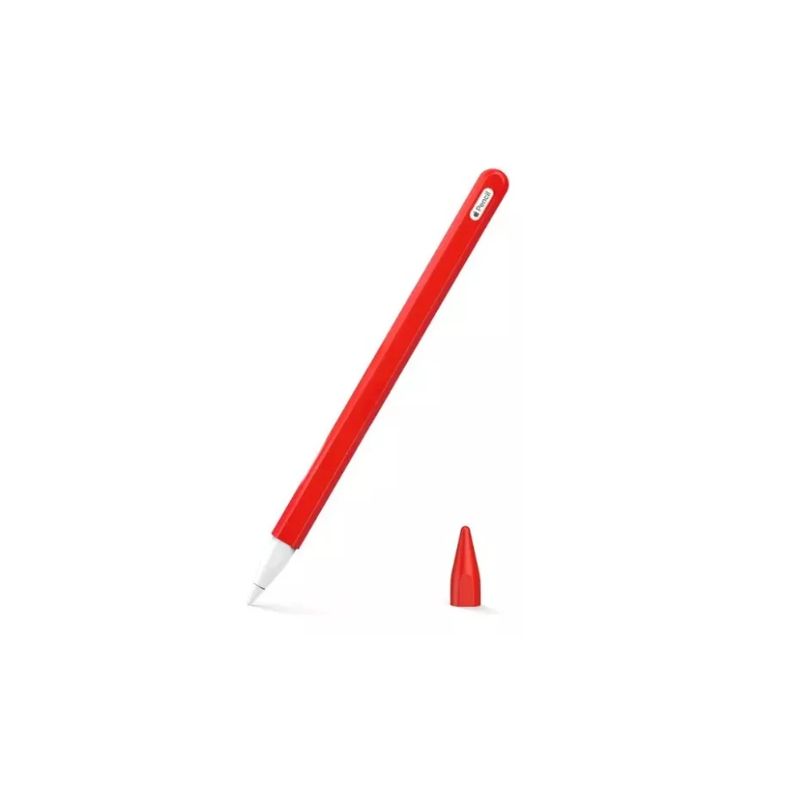 GENERICO - Funda De Silicona Suave Para Apple Pencil 2 Gen-ROJO