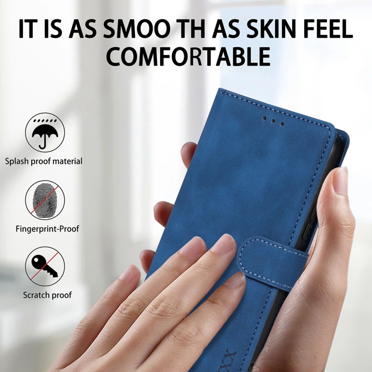 GENERICO - Carcasa Flip Cover compatible con Samsung Galaxy S24 Azul Marino
