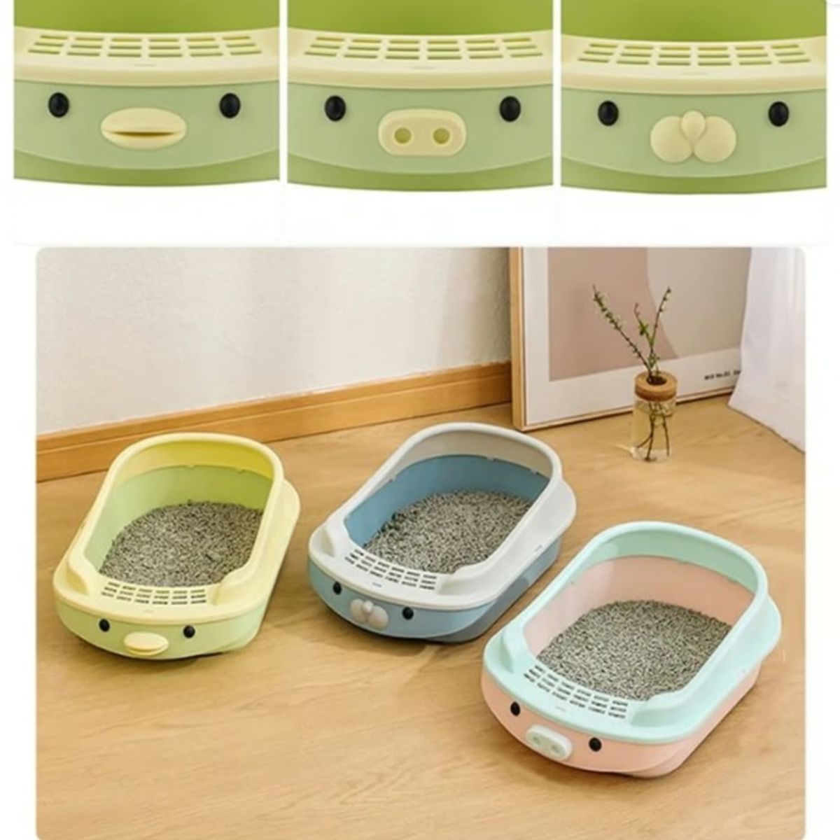 GENERICO - Arenero para Gatos Bandeja de Arena Con Diseño Rosa