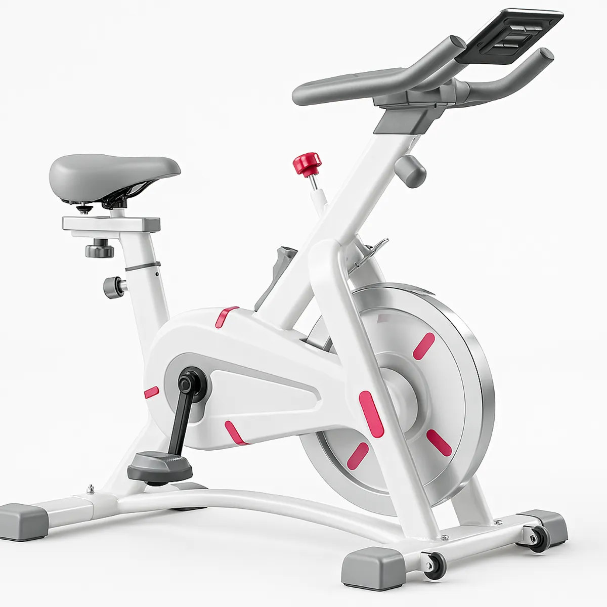 EASY FIT - Bicicleta Ejercicio Grande Movimiento Fijo Giratoria Blanco