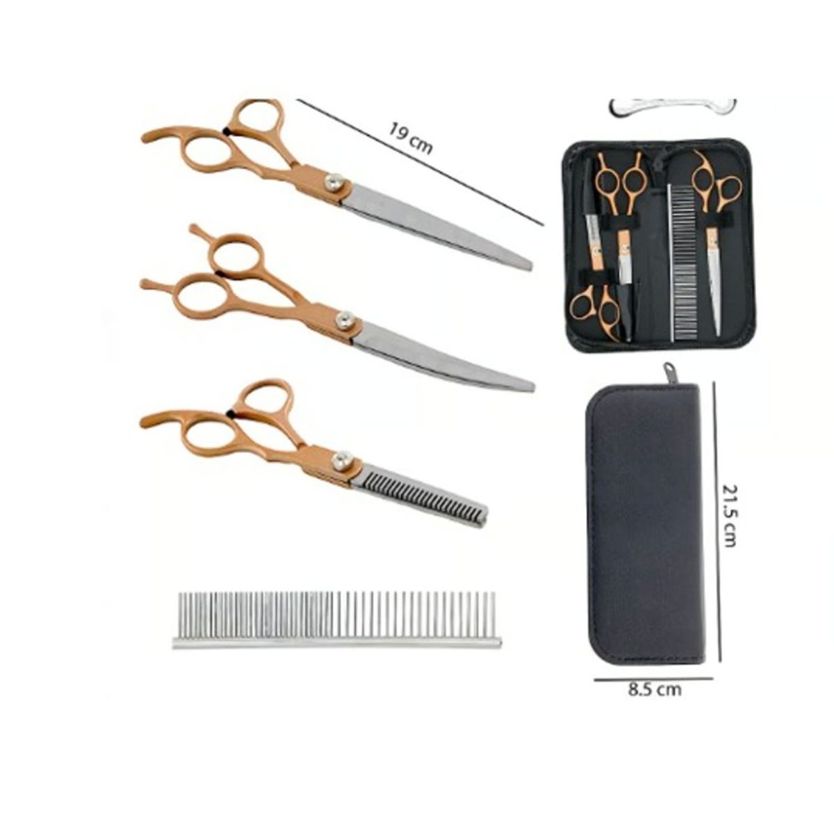 GENERICO - Set De Tijera Para Mascota 19cm