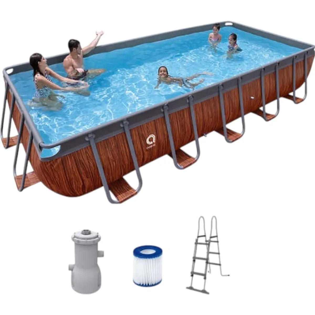 AVENLI - Piscina Estructural Rectangular con Accesorios 17823EU-2 MARRON