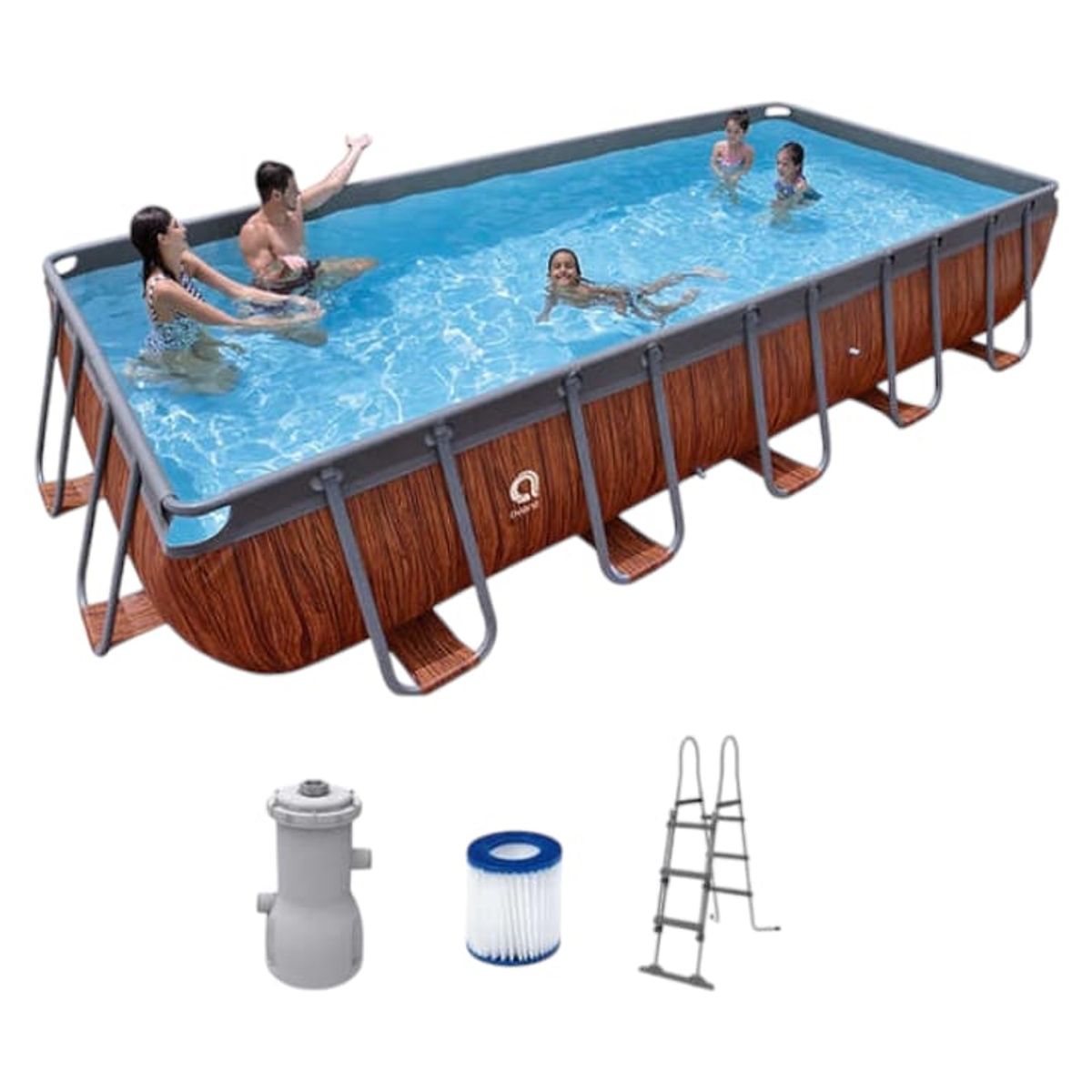 AVENLI - Piscina Estructural Rectangular con Accesorios 17823EU-2 MARRON