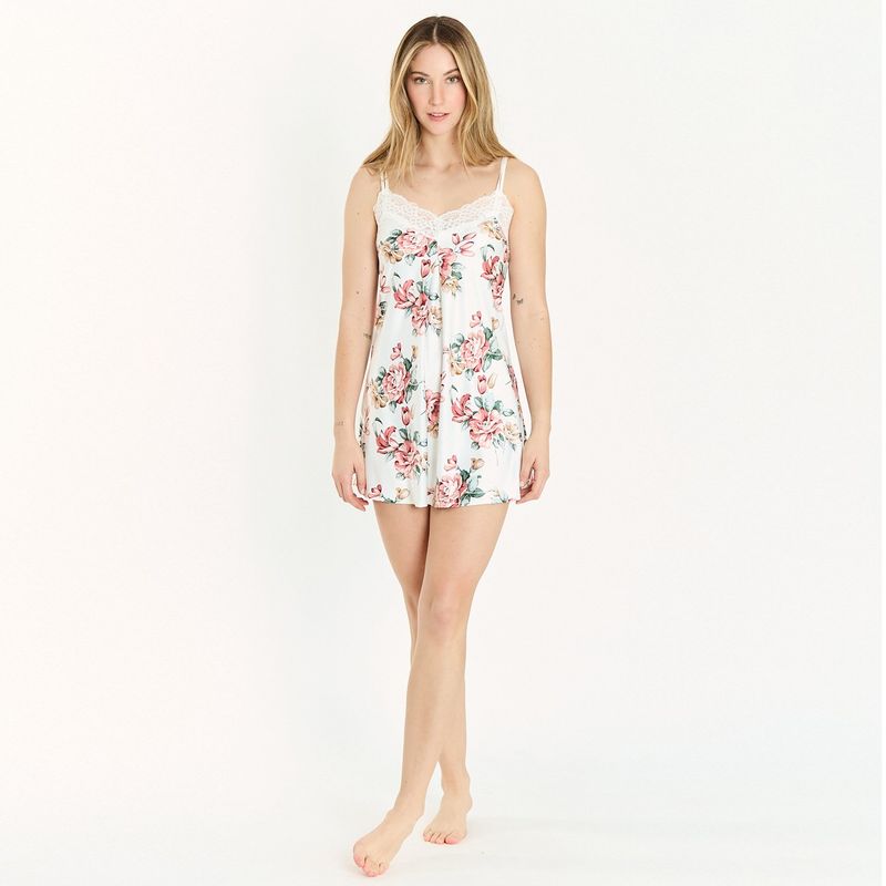 BARBIZON - Camisa de Dormir Mini Siena Blanco Estampado Flor