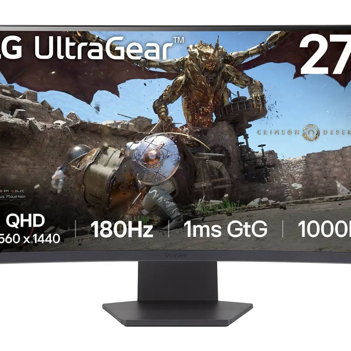 LG - Monitor Gamer LG Ultragear Curvo 27 QHD 180hz 1ms VA AMD FreeSync