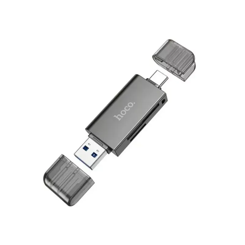 HOCO - Lector tarjeta Hoco HB45 Spirit USB/Type-C 2.0 Gris