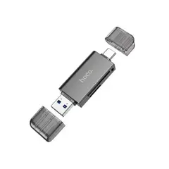 HOCO - Lector tarjeta HB45 Spirit USB/Type-C 2.0 Gris