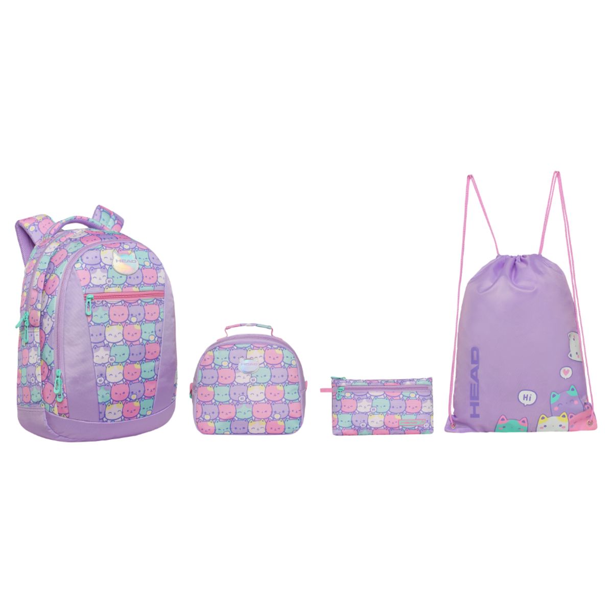 HEAD - Pack Top Escolar Mujer New Gatos Pastel Head