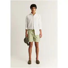 SCALPERS - Traje De Baño Estampado Hojas Light Grey