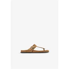 SCALPERS - Sandalias Planas Ante Tachuelas Camel