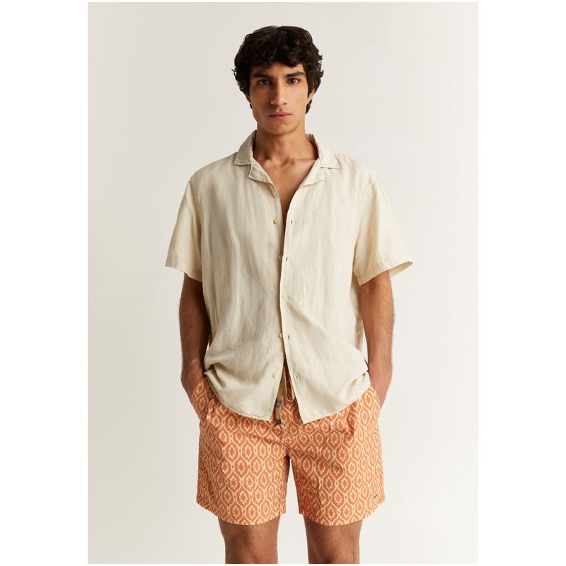 SCALPERS - Traje De Baño Estampado Bicolor Beige