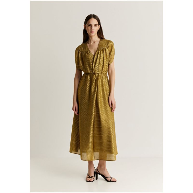 SCALPERS - Vestido Lurex Nudo Olive