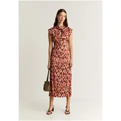 SCALPERS - Vestido Print Escote Nudo Animal Print