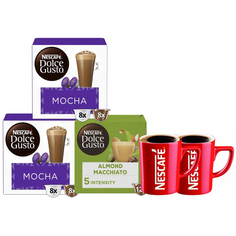 NESCAFE - Pack verano capsulas cafe dolce gusto + tazas de regalo