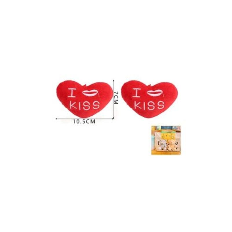GENERICO - Llavero Corazón Besos Rojo 10 5x7 Cm